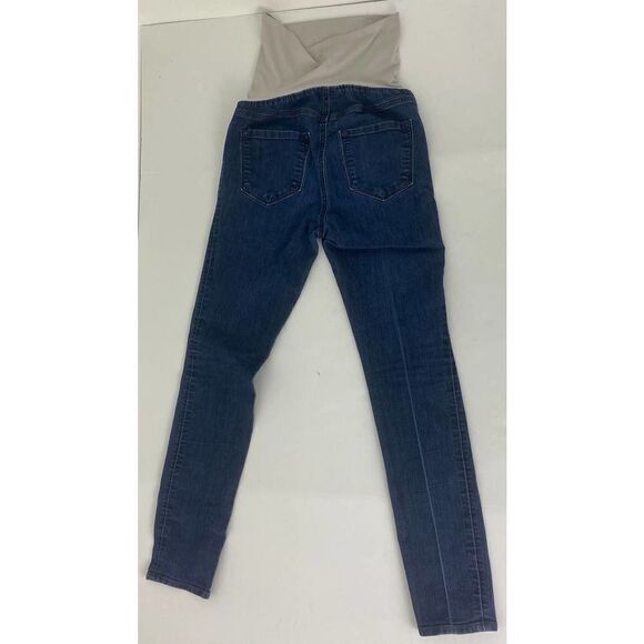 Ann Taylor LOFT Maternity Skinny Jeans Blue Full Panel Pregnancy - Size 2 - Picture 2 of 12